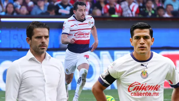 Alan mozo conduciendo el balón y gago y Chapo