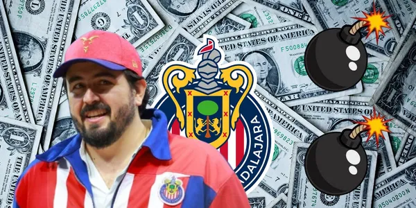 Amaury con dos bombazos y escudo de Chivas/FOTO: Yahoo noticias