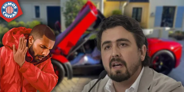 Amaury Vergara e ilustración de Drake (Fuente: MEXSPORT)