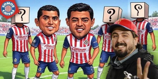 Amaury Vergara y jugadores de Chivas (Fuente: GROK / MEXSPORT)
