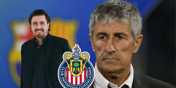 Amaury y setién con el logo de Chivas