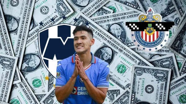 Antuna con dólares y escudo de Monterrey y de Chivas con lentes