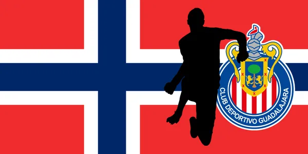 Bandera de Noruega tomada de Canva con escudo de Chivas