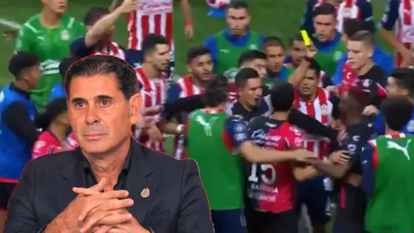 Bronca entre Chivas y Atlas y Hierro