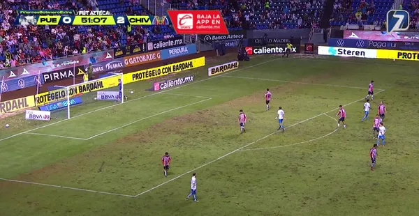 Captura de TV Azteca del Chivas vs Puebla