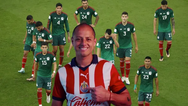 Chicharito y jugadores de selección