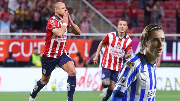 Chicharito y Piojo celebrando y Cortizo con Monterrey
