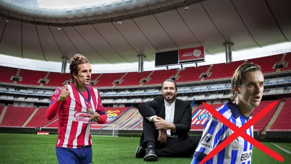 Cortizo con la de Chivas y Cortizo con la de Rayados y amaury en el Akron