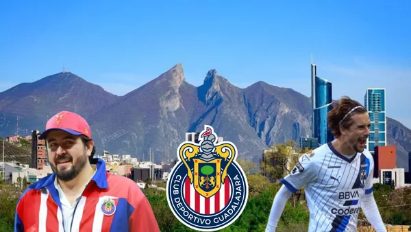 Cortizo y Amaury en Monterreu con el logo de Chivas