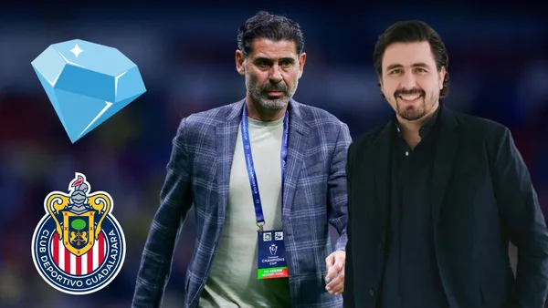 Diamante con el escudo de Chivas y Hierro y Amaury