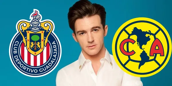 Drake con el escudo de Chivas y América/FOTO: La Jornada Estado de México