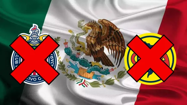 Escudo de Chivas y America con la bandera de México