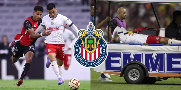 Fernando Beltrán sufrió una dura entrada durante el clásico tapatío y salió lesionado.