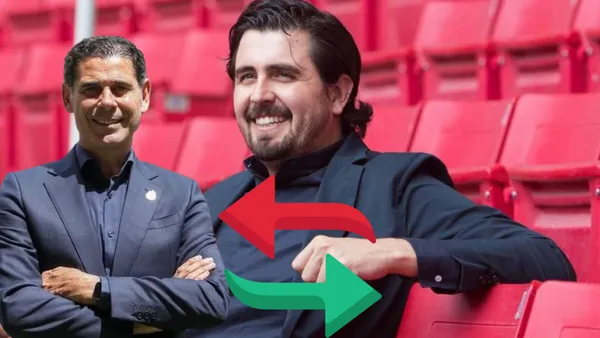Fernando Hierro y Amaury Vergara en las gradas del Akron