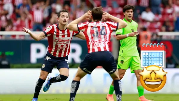 Foto: 90min / Alan Mozo festejando el 4 gol de Chivas