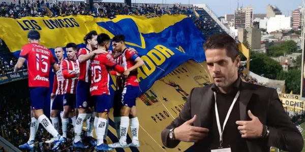 Gago con la afición de Boca y jugadores de Chivas/FOTO: Wikipedia