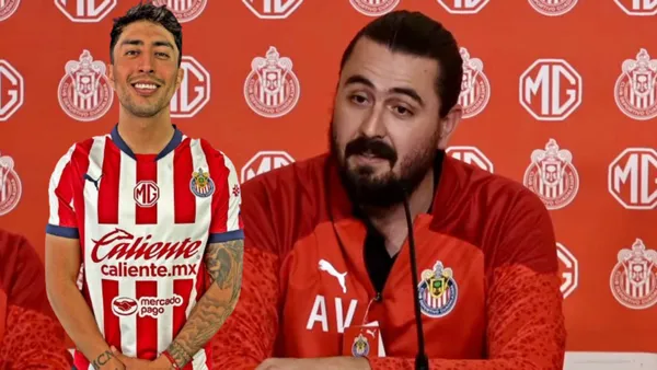 Govea con los colores de Chivas y Amaury en conferencia