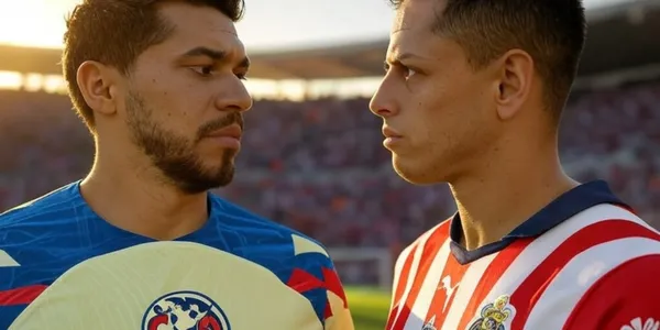 Henry Martín de frente ante Chicharito / Foto: GROK