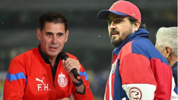 Hierro en conferencia de prensa y Amaury en partido de Chivas