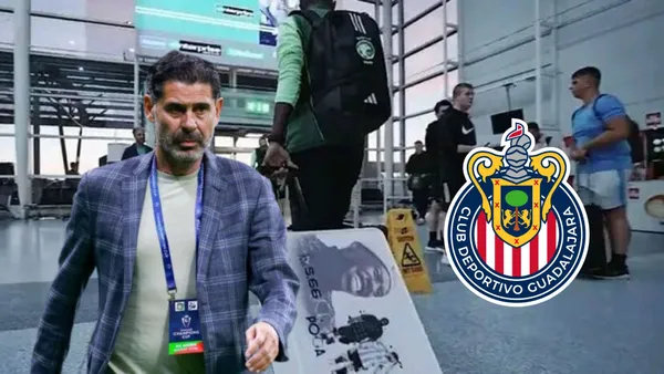 Hierro en el aeropuerto y el escudo de chivas