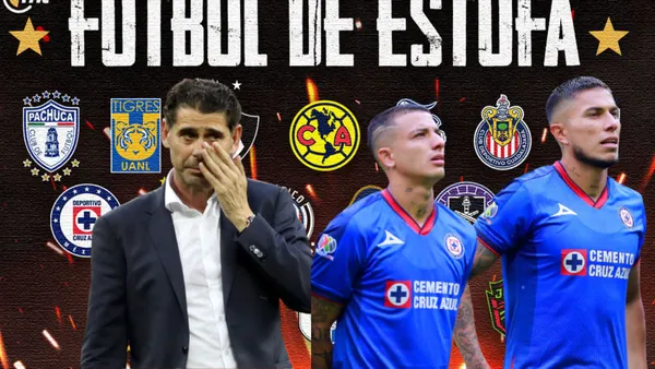 Hierro y logos de los equipos y jugadores de Cruz Azul