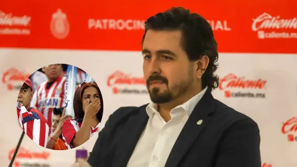 Hinchas de Chivas y Amaury Vergara (Foto tomada de: MexSport/X)