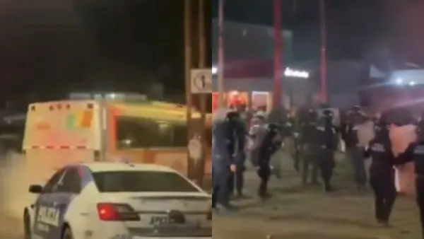 Horas más tarde del juego amistoso, la afición local se desquitó con algunos seguidores de Chivas.