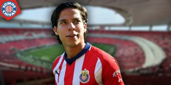 Ilustración de Diego Lainez con la playera de Chivas (Fuente: GROK)