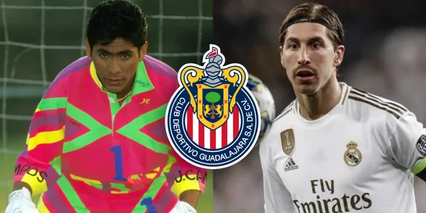 Jorge Campos y Sergio Ramos / Foto: Récord
