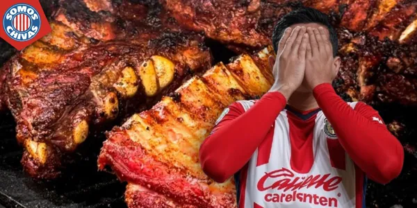 Jugador de Chivas lamentándose (Fuente: GROK)