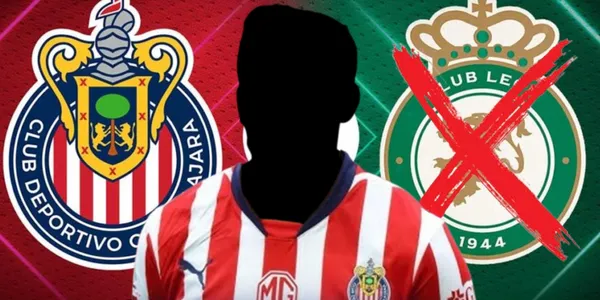 Jugador incógnito de Chivas junto a los escudos de Chivas y León / FOTO YOUTUBE
