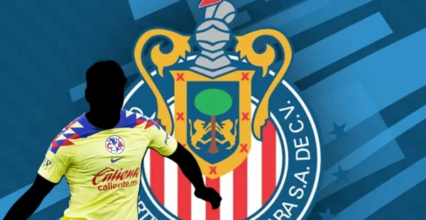 Jugador incógnito del América junto al escudo de Chivas / FOTO MEXSPORT