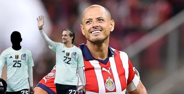 Jugador incógnito del Tri y Jordi Cortizo junto a Javier Hernández / FOTO IMAGO7