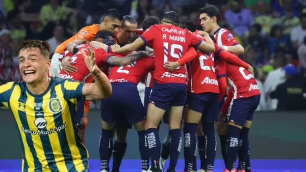 Jugadores de Chivas con Dupuy con colores de rosario Central