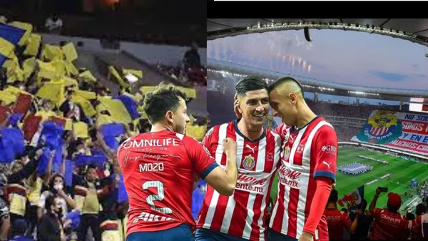 Jugadores de Chivas frente a su afición y la de los wilos