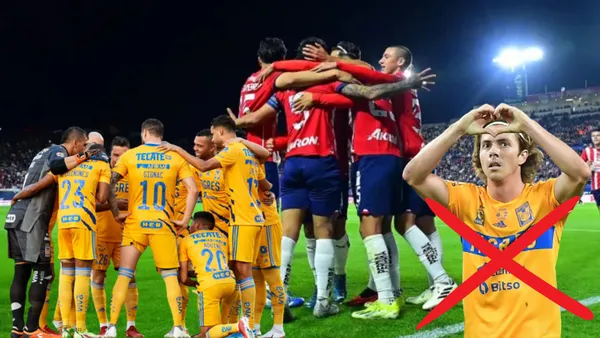 Jugadores de Tigres y de Chivas reunidos y Córdova