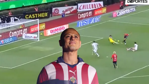 la imagen del VAR en el gol de Chicharito