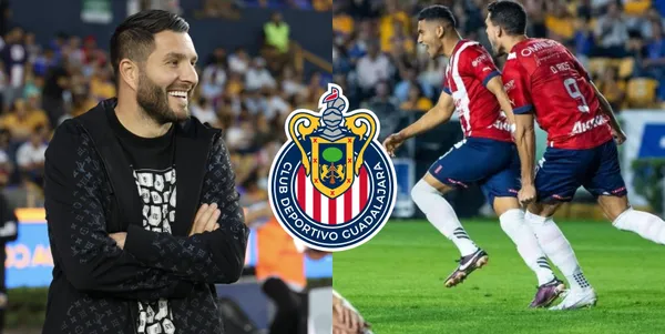 La reacción de André Pierre Gignac al ver como Chivas estaba dominando a Tigres y en su casa.