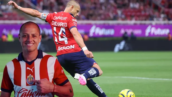 La reacción de Chicharito a su gol