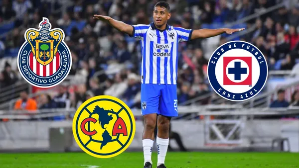 Luis Romo con los escudos de Chivas, América y Cruz Azul