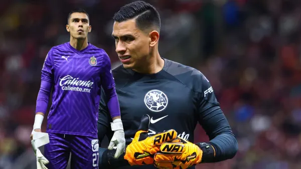Malagón con la playera de América y Tala con la de Chivas