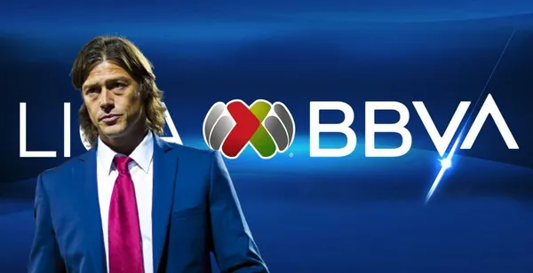 Matías Almeyda junto al logo de la Liga MX / FOTO IMAGO7