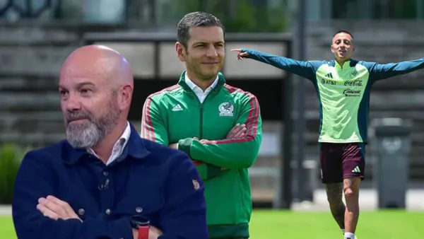 Piojo Alvarado con el Tricolor y el Doctor García con Jaime Lozano