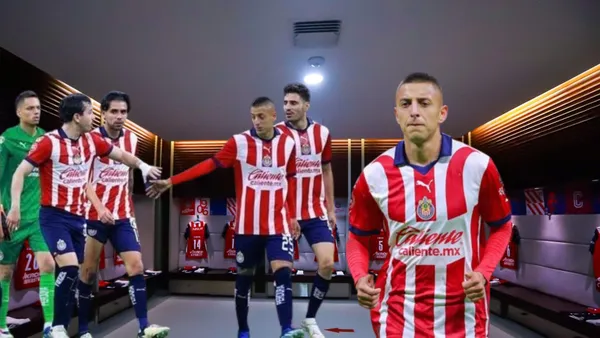 Piojo y jugadores de Chivas en el vestidor
