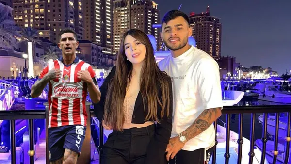 Pocho celebrando su gol y Vega y su esposa por Estados Unidos