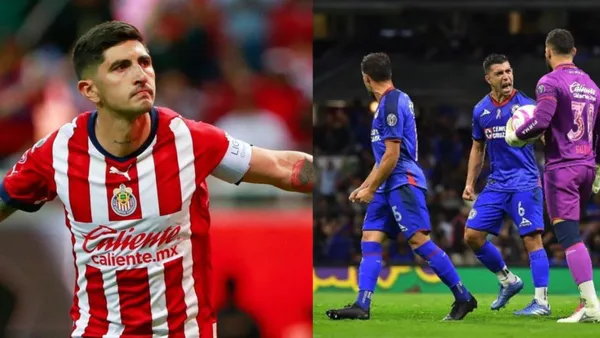 Pocho celebrando y jugadores de cruz azul