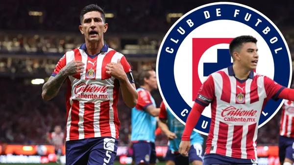 Pocho festejando, el Nene con el escudo de Cruz Azul