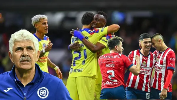 Tuca y jugadores de América y Chivas celebrando