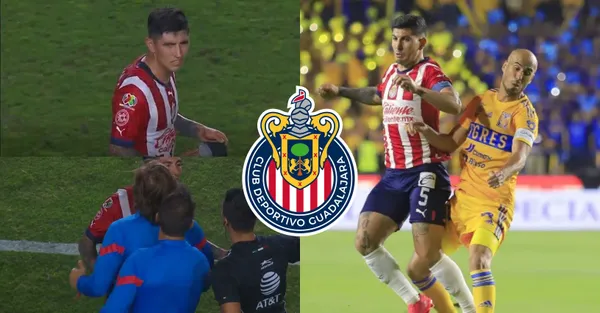 Víctor Guzmán enciende el vestidor de Chivas tras su reacción al salir de cambio en la gran final.