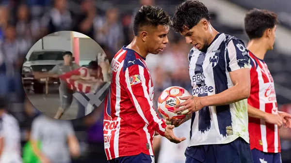 Jugadores de Chivas y rayados al finalizar el encuentro en el BBVA